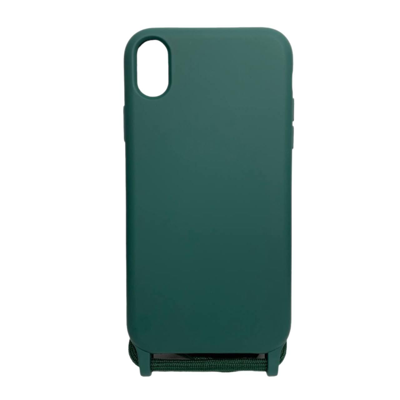 Накладка Lanyard Strap  для iPhone Xr (Dark green)