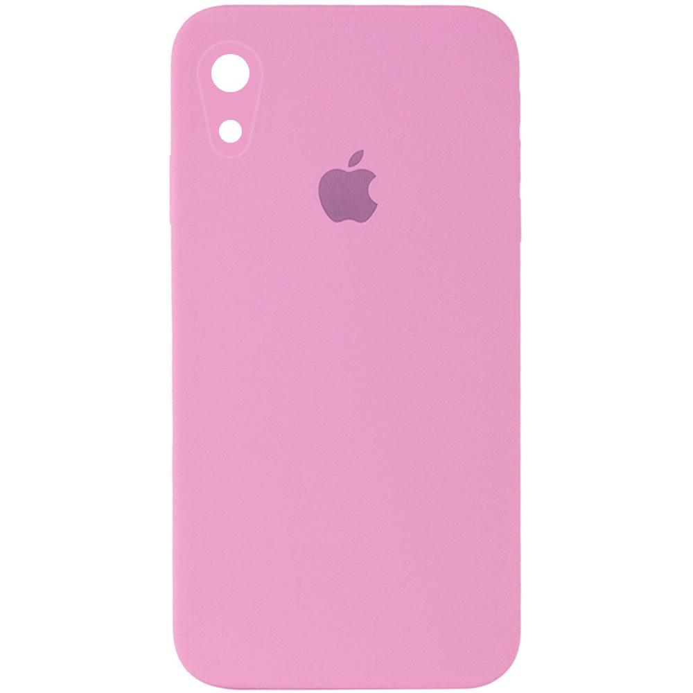 Silicone Case Square Full Camera Protective (AA) для iPhone XR (6.1")  (Light pink)