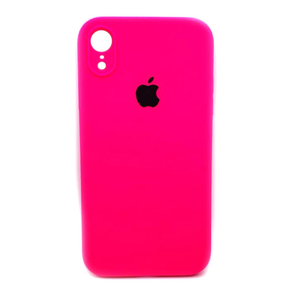 Silicone Case Square Full Camera Protective (AA) для iPhone XR (6.1") (Barbie pink)