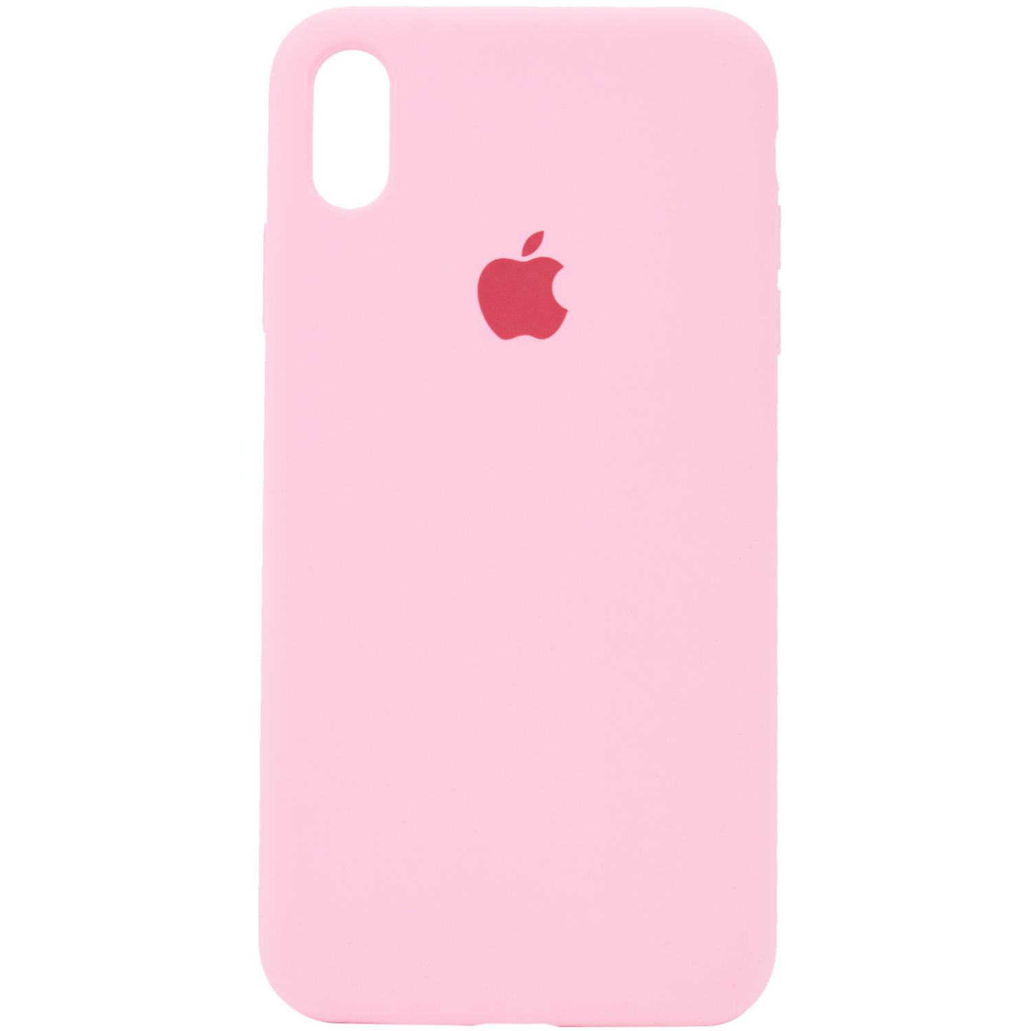 Silicone Case Full Protective (AA) для iPhone XR (Light Pink)