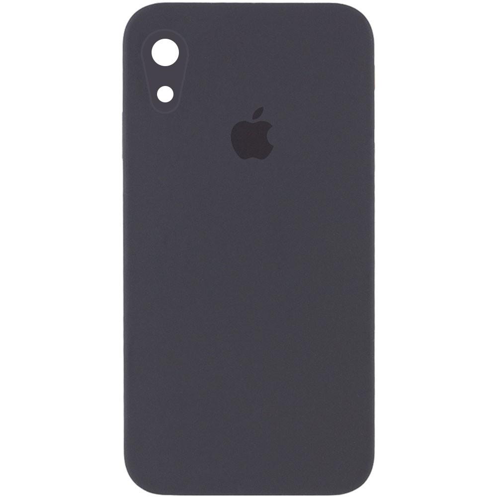 Silicone Case Square Full Camera Protective (AA) для iPhone XR (6.1")  (Dark Gray)