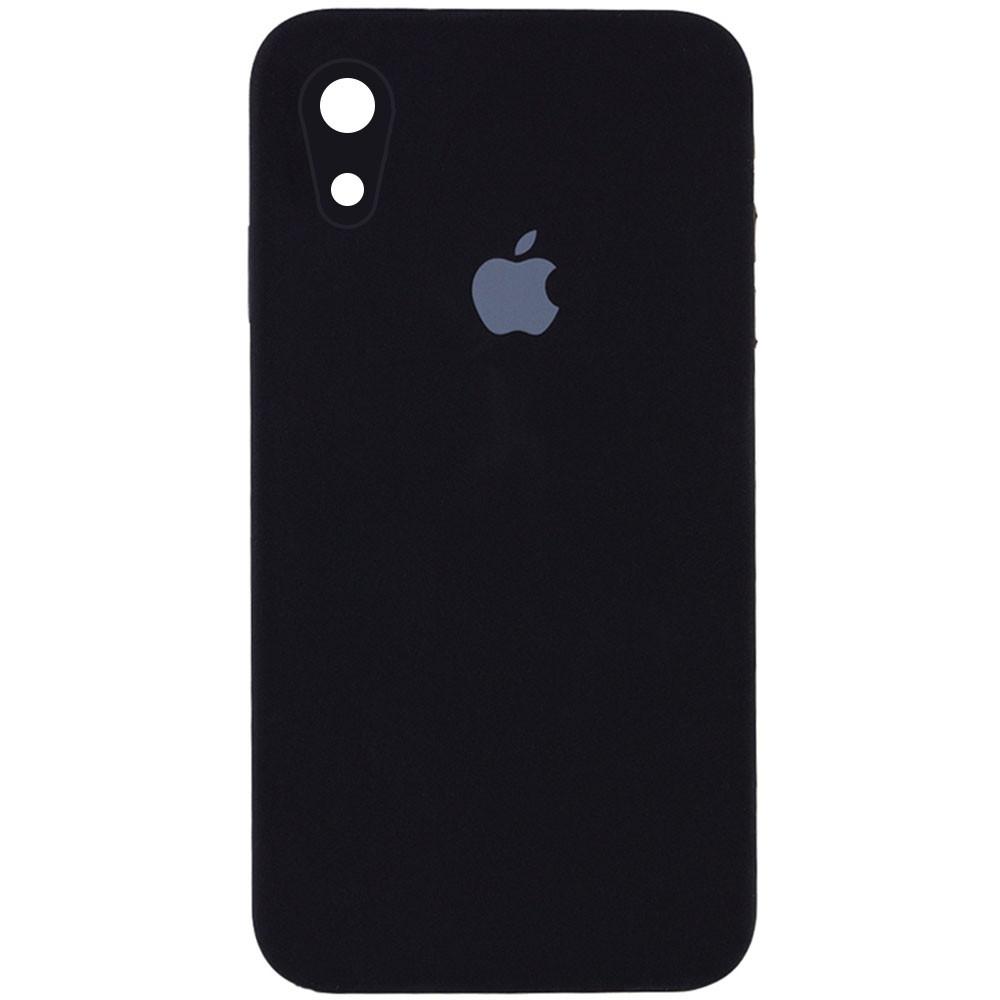 Silicone Case Square Full Camera Protective (AA) для iPhone XR (6.1")  (Black)