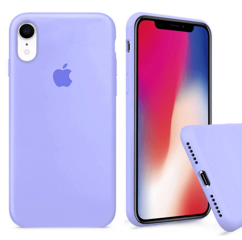 Silicone Case Full Protective (AA) для iPhone XR (Lilac cream)