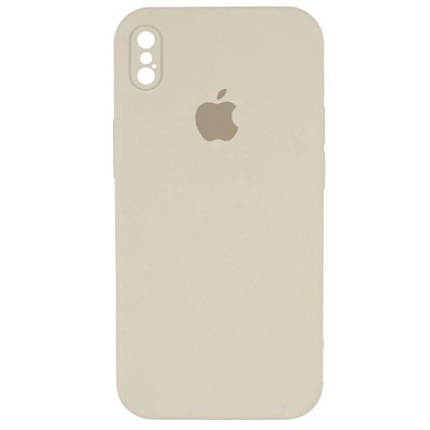 Silicone Case Square Full Camera Protective (AA) для iPhone XS Max (Antique White)