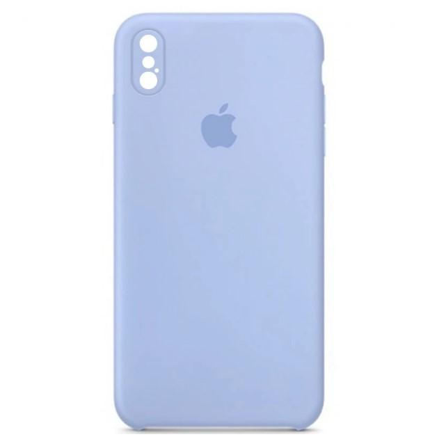 Silicone Case Square Full Camera Protective (AA) для iPhone XS Max (Lilac cream)