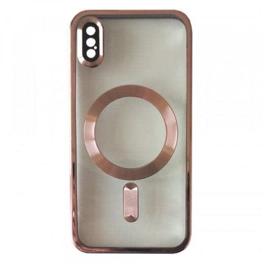 Накладка SHINING Camera MagSafe для iPhone Xs Max Rose gold