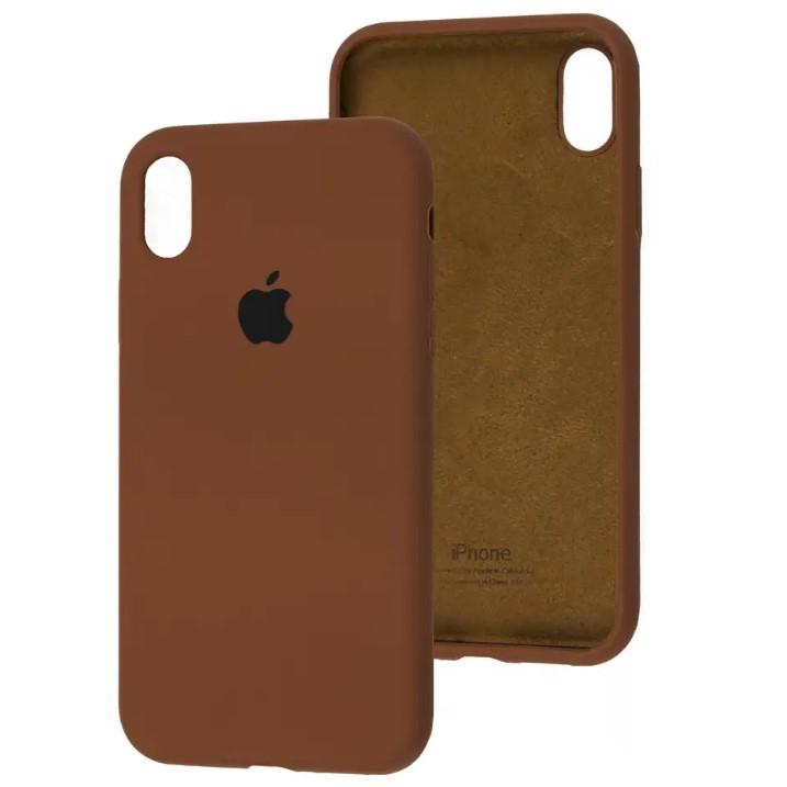 Silicone Case Full Protective (AA) для iPhone Xs Max (Brown)