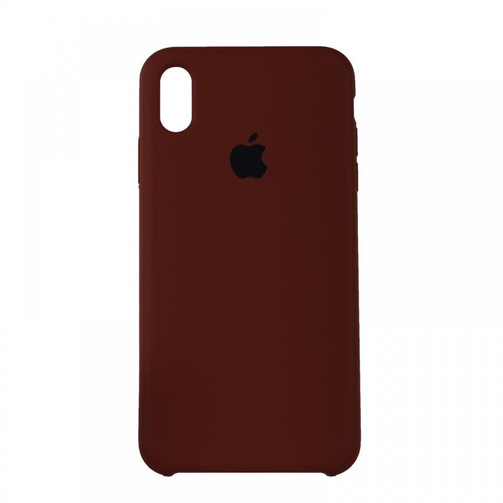 Silicone Case Full Protective (AA) для iPhone XR (Brown)