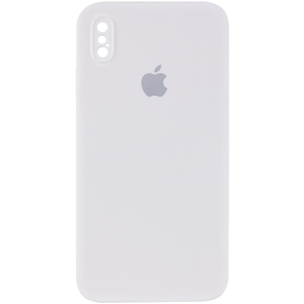 Silicone Case Square Full Camera Protective (AA) для iPhone XS Max (6.5") (White)