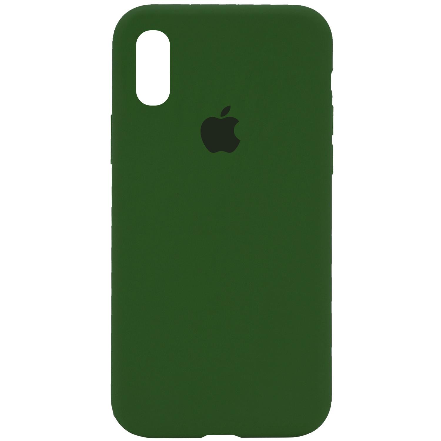 Silicone Case Full Protective (AA) для iPhone XS Max (6.5") (Dark Olive)