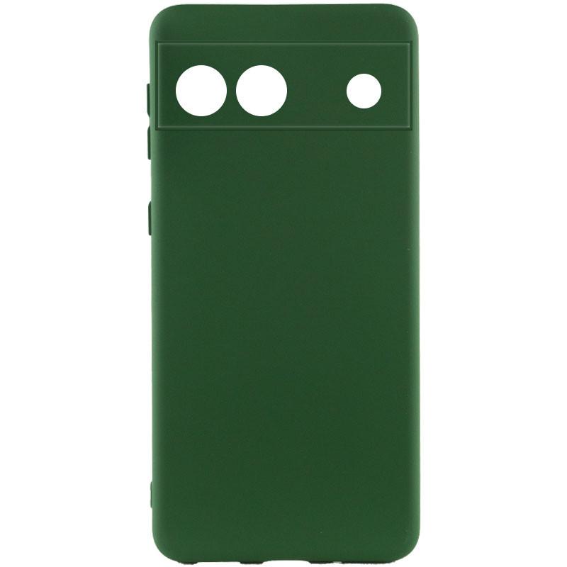 Silicone Cover Full Camera without Logo (A) для Gogle Pixel 6A (Dark green)