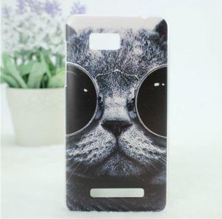 Накладка для HTC Desire 400 "Кіт в окулярах" (пластик)