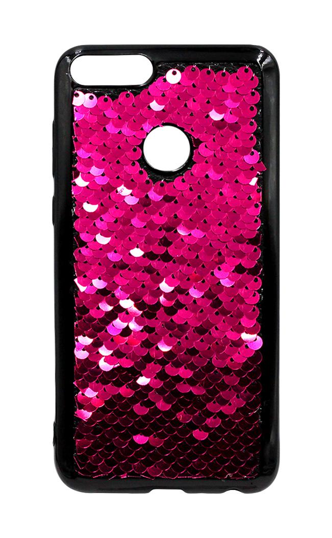 Накладка Sequins для Huawei P Smart  (FIG-LX1) / Enjoy 7S малинова