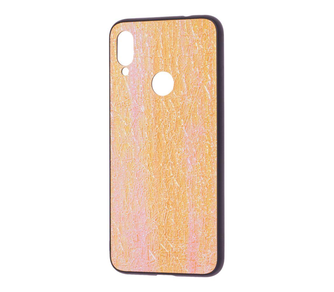 Holographic Leather Case для Huawei Y7 2019 (gold)