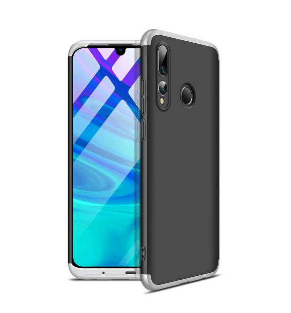 Чохол-накладка GKK 3 в1 для Honor 10i (HRY-LX1T)/20i чорний зі срібним