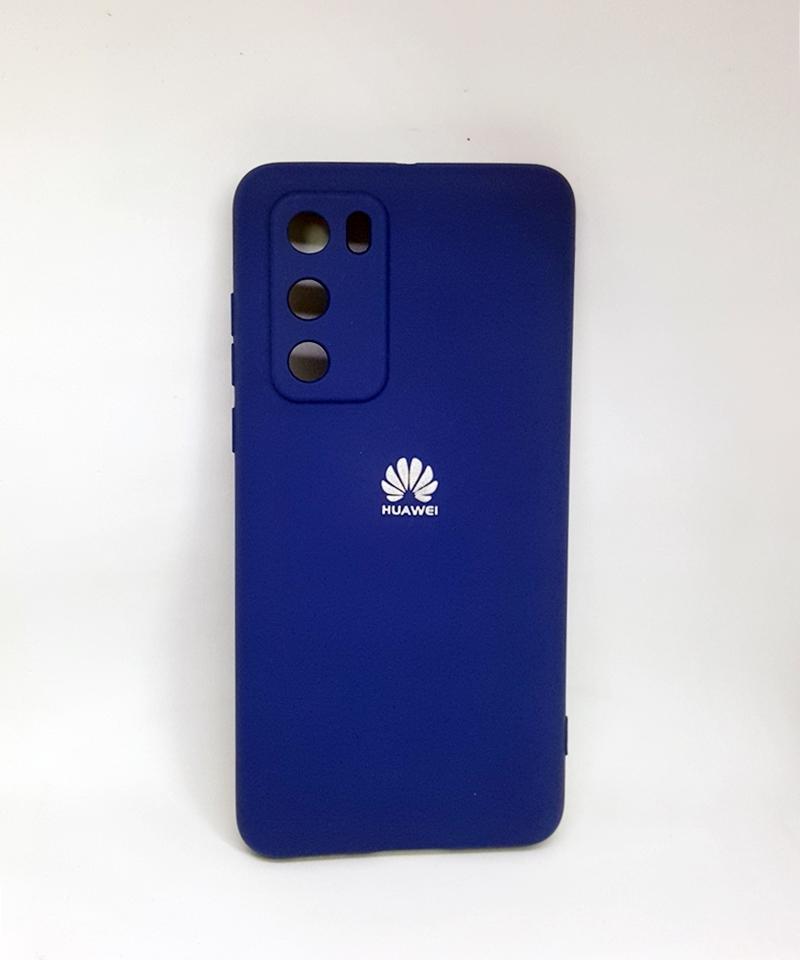 Накладка Silicone Case Full Camera для Huawei P40 синя