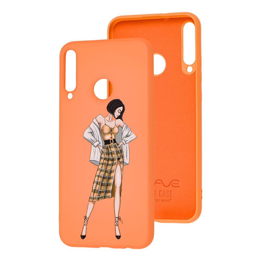 WAVE Fancy для Huawei P40 Lite E/Honor 9C/Y7p (plaid skirt girl/peach)