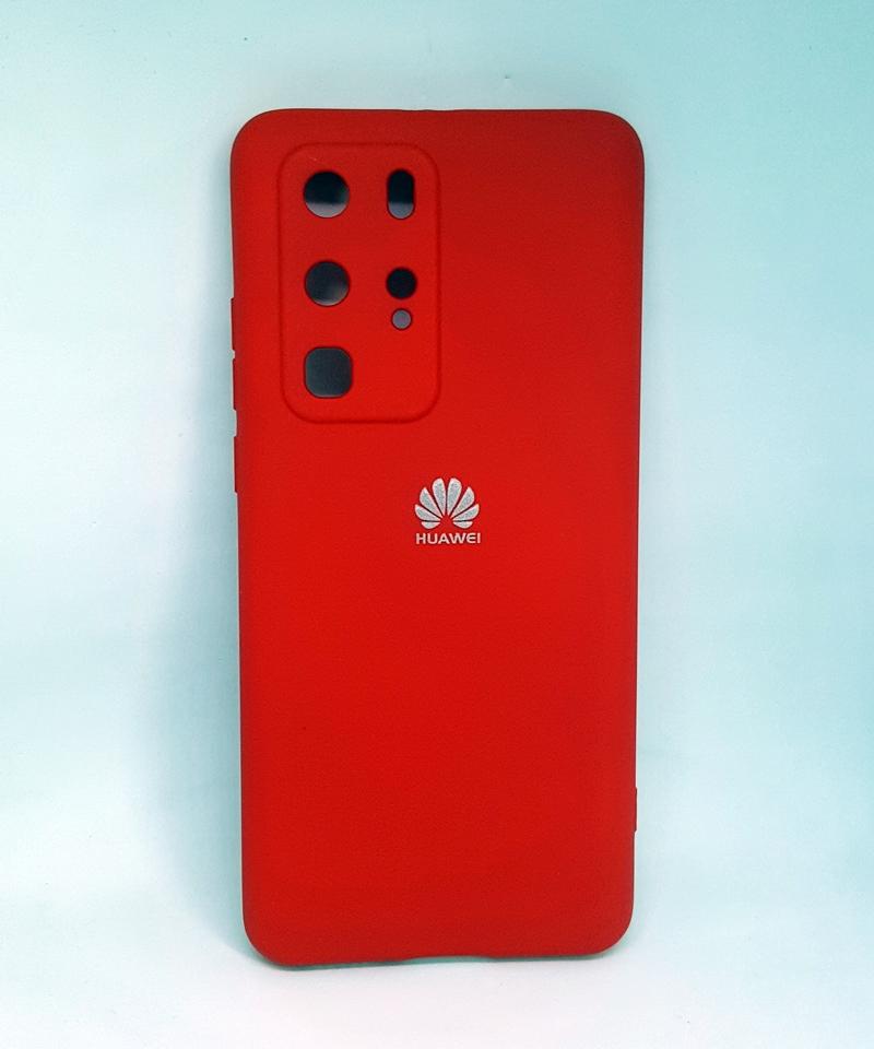 Накладка Silicone Case Full Camera для Huawei P40 Pro червона