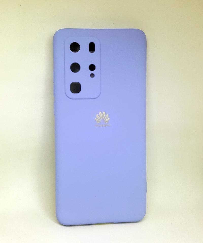 Накладка Silicone Case Full Camera для Huawei P40 Pro бузкова