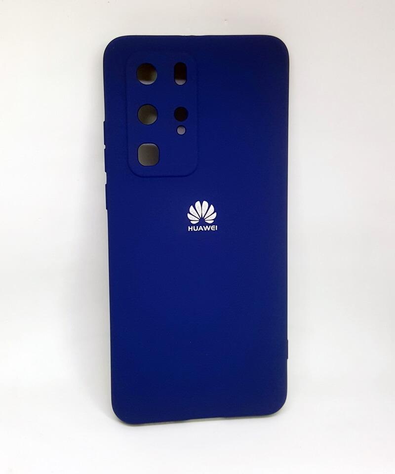 Накладка Silicone Case Full Camera для Huawei P40 Pro синя