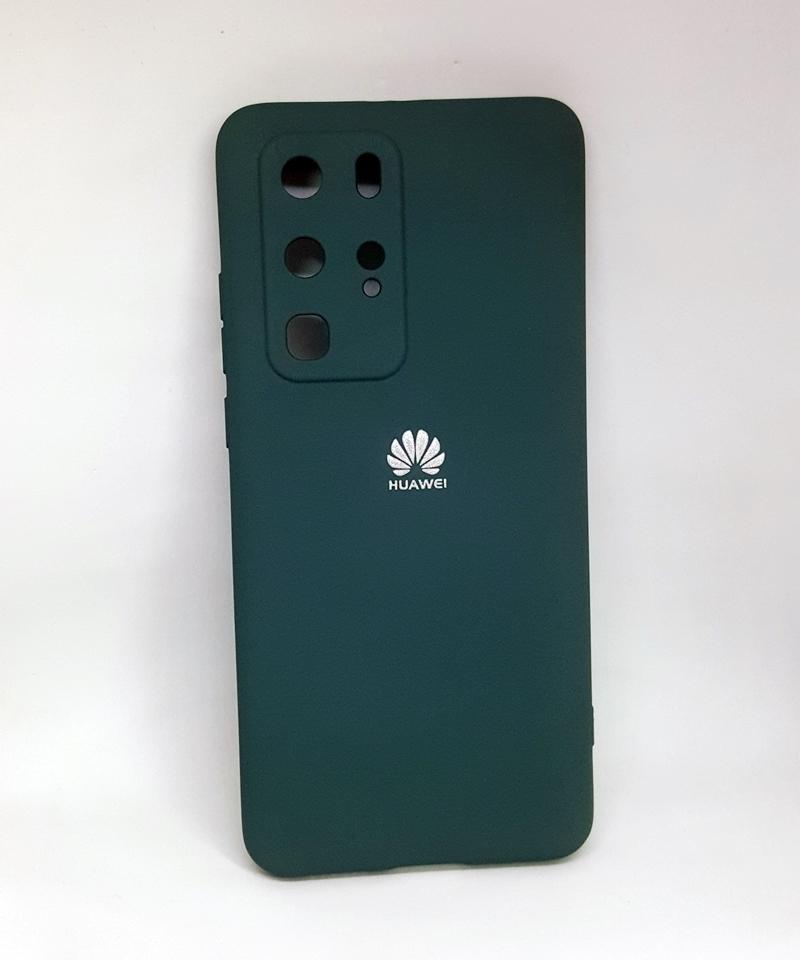 Накладка Silicone Case Full Camera для Huawei P40 Pro зелена