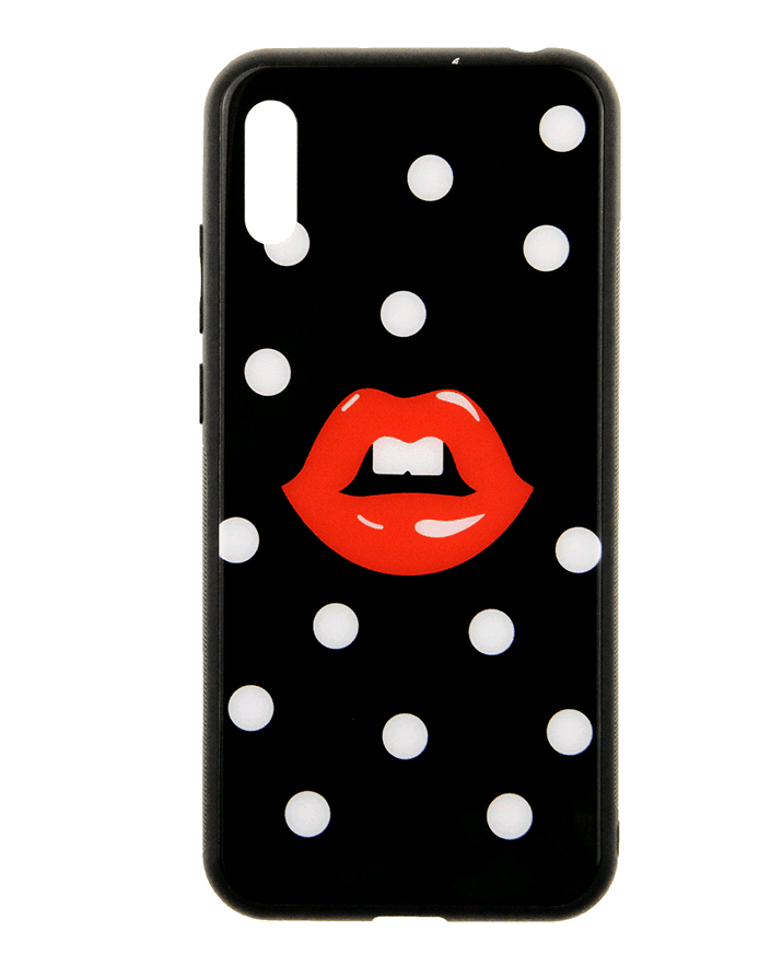 Накладка TOTO Cartoon Print Glass Case для Huawei Y6 2019 (MRD-LX1F) Red Lips