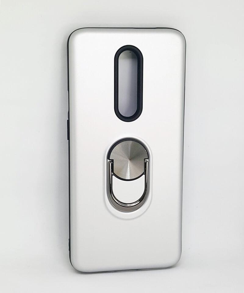 Чохол з кільцем SoftTouch для One Plus 7 Pro (Срібний)