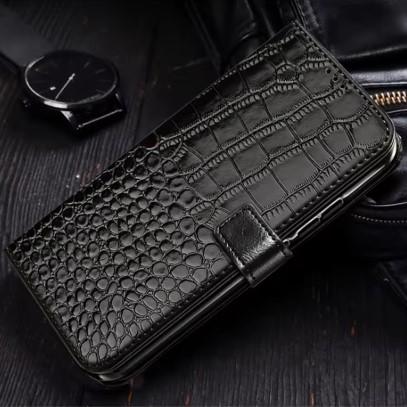 Чохол книжка з імітацією шкіри для Realme Narzo 50A / 7i (чорна)