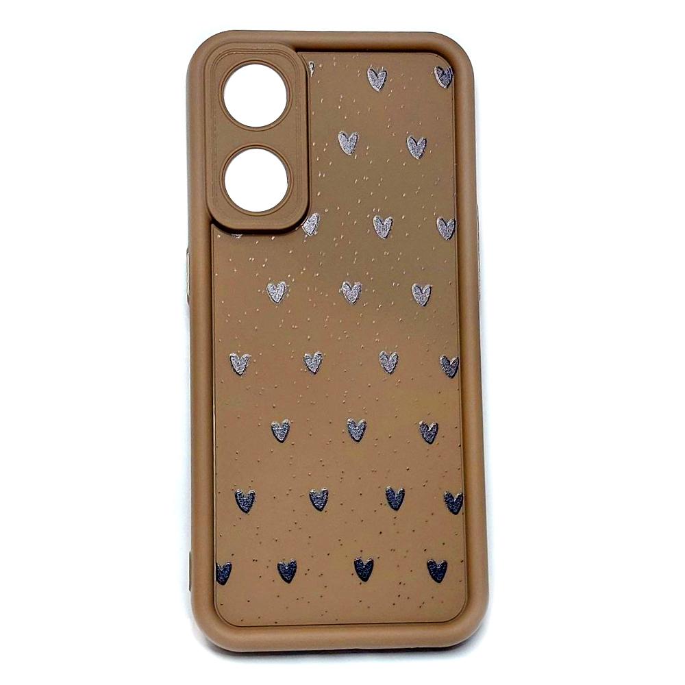 Накладка Luxury Candy Hearts для Oppo Reno  8T (Brown)