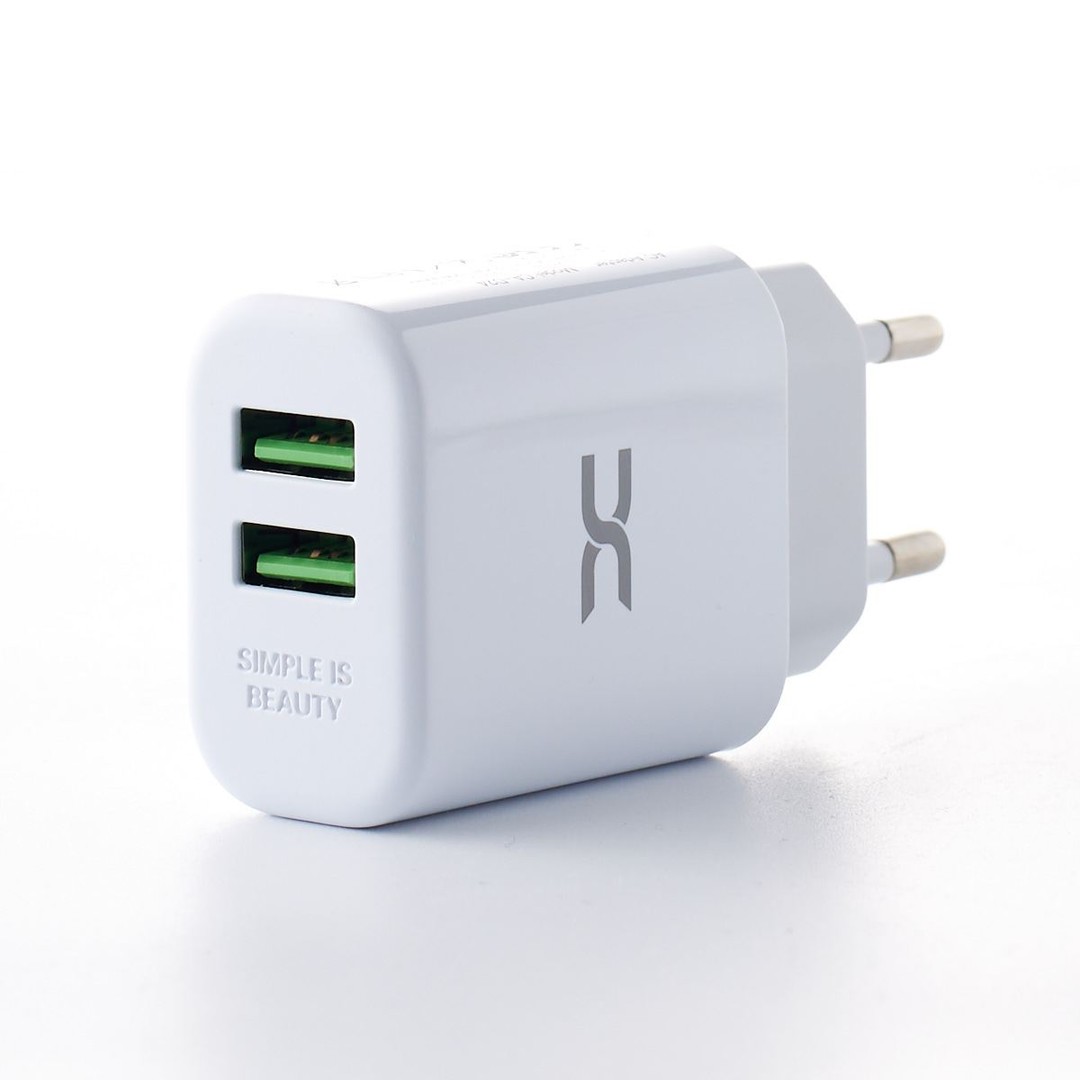 Зарядний Пристрій DC 2в1 micro 2USB 2.4A (CA-D24) Білий-1