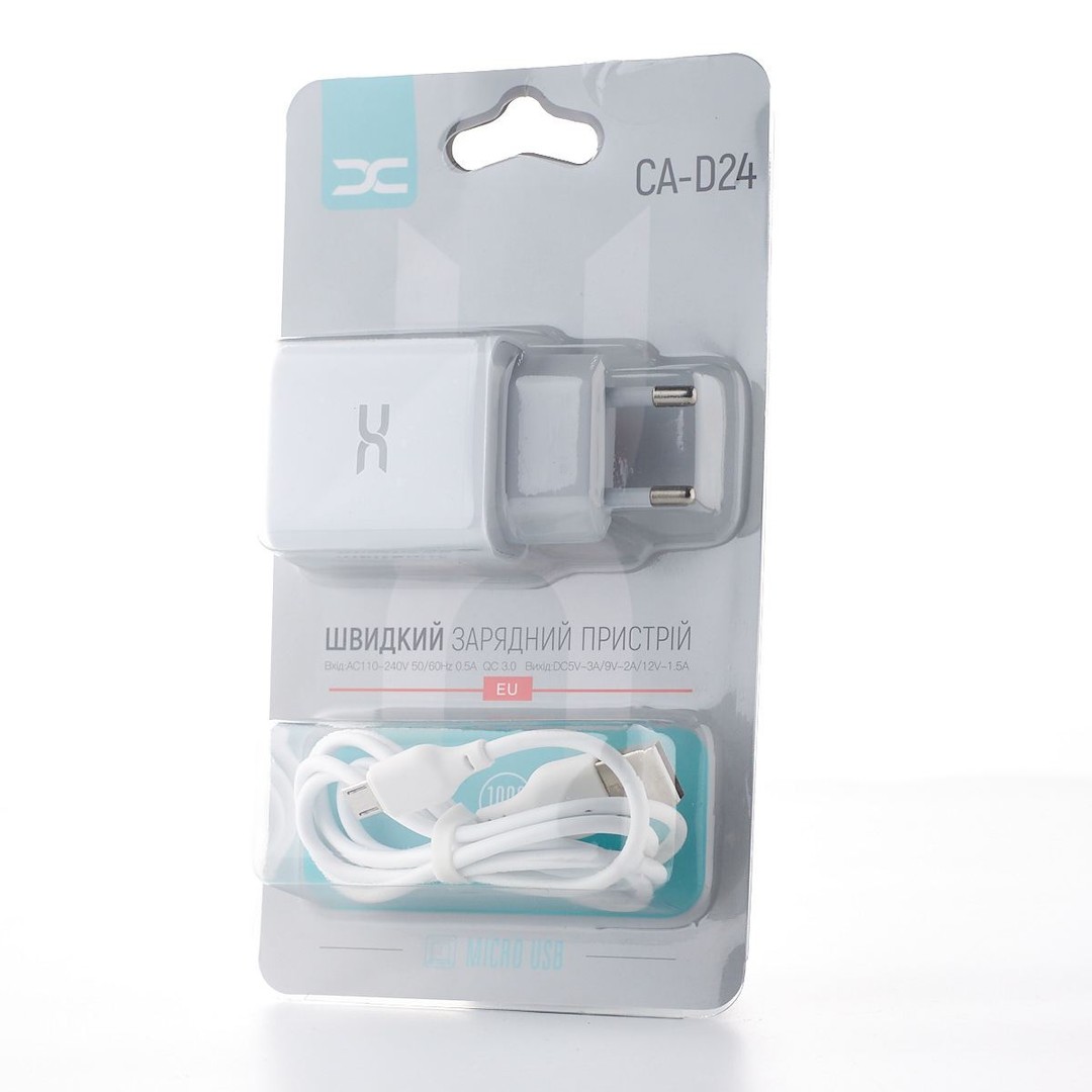 Зарядний Пристрій DC 2в1 micro 2USB 2.4A (CA-D24) Білий-0