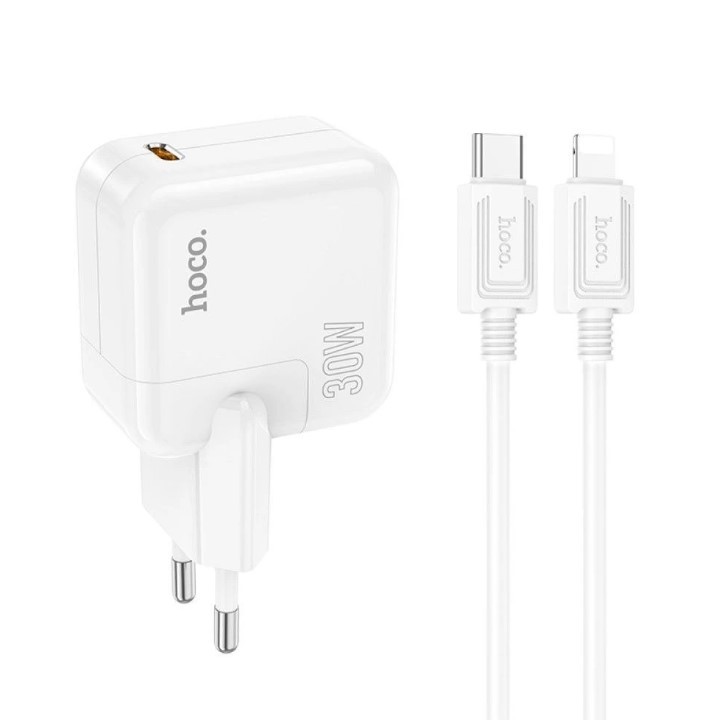 Мережевий ЗП Hoco C112A Advantage Type-C to Lightning  PD30W (Білий)-2
