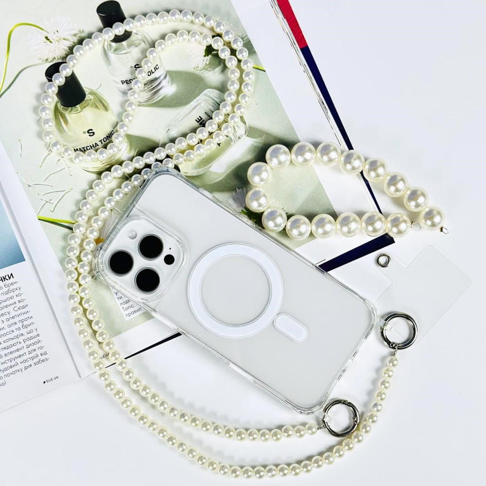 Ремінець-браслет Перлина 2в1 для телефону 120 см (Білий)-1