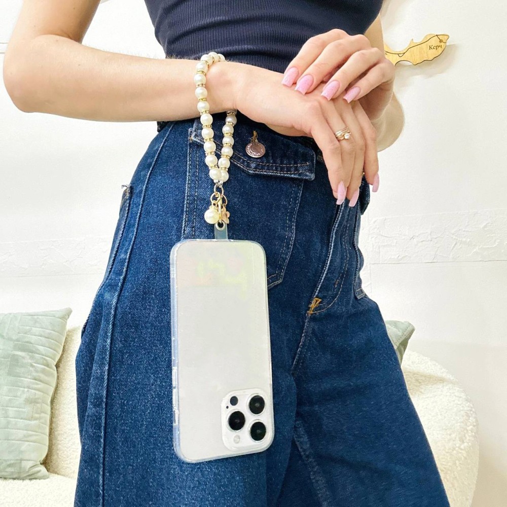 Ремінець-браслет Перлина з квіткою  для телефону-3