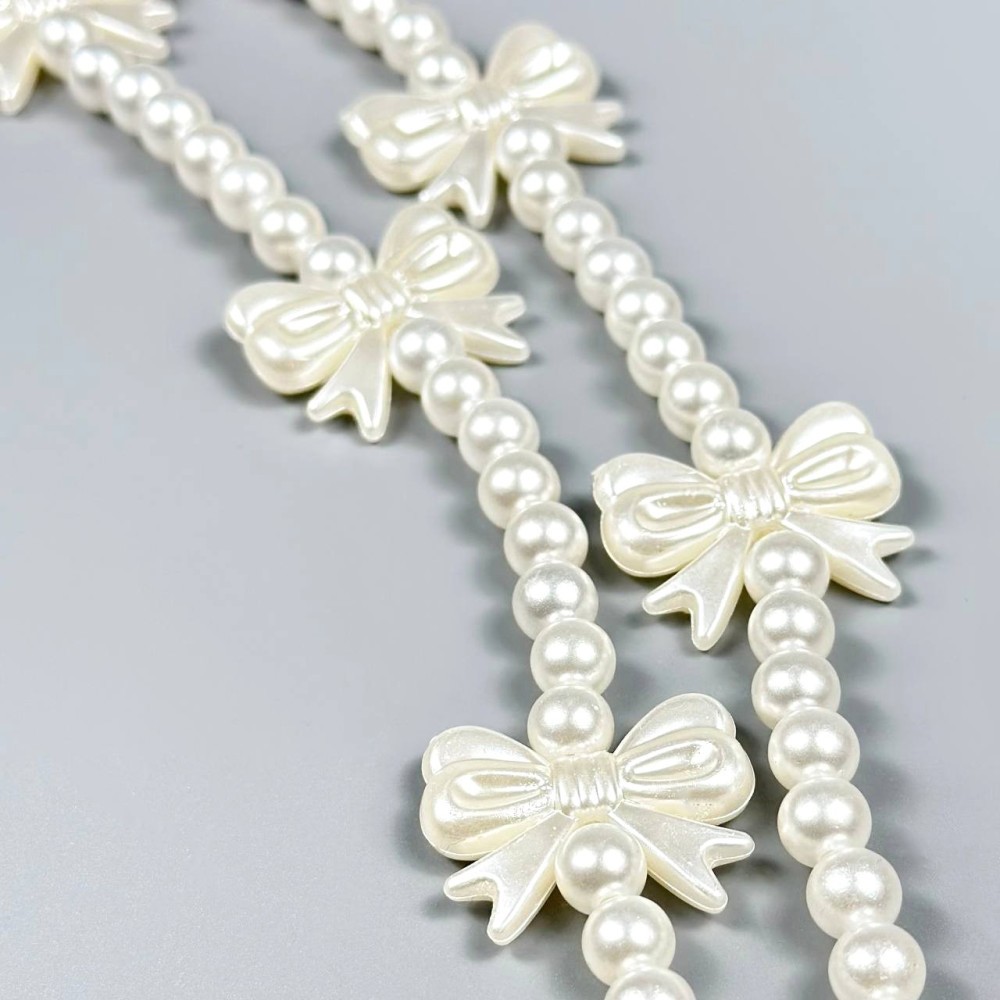 Ремінець Перлина з бантом для телефону 130 см (Білий)-1