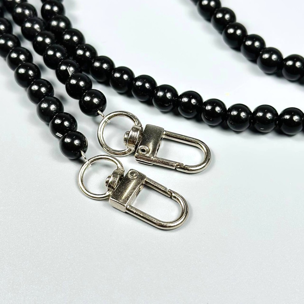 Ремінець Перлина з бантом для телефону 130 см (Чорний)-1