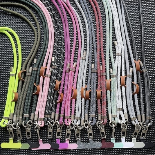 Ремінець на шию Stripe cord чорно-зелений-0