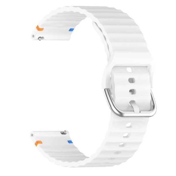 Силіконовий ремінець Wavy для Smart Watch 22mm (White)-0