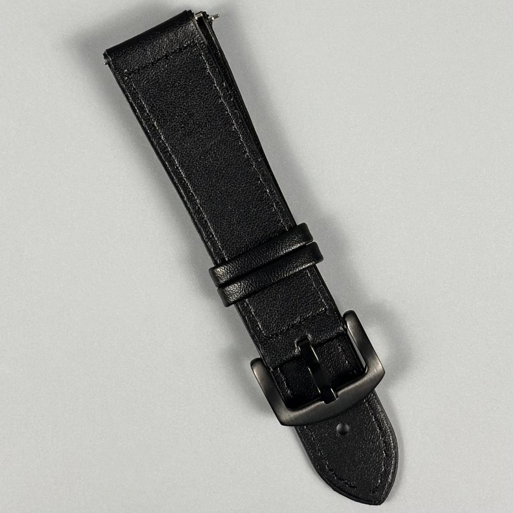 Ремінець для годинника універсальний Leather Casual 20мм (Black)-0