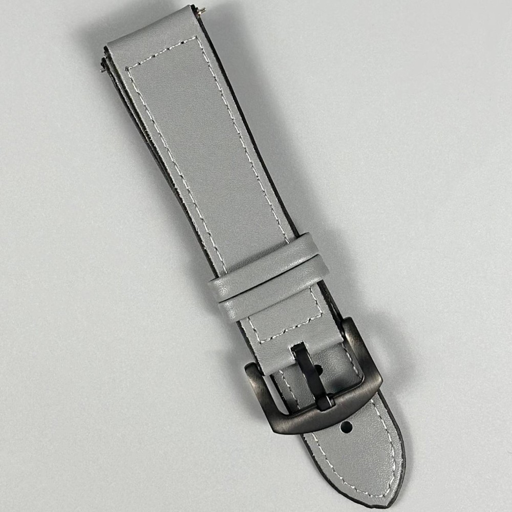 Ремінець для годинника універсальний Leather Casual 20мм (Grey)-0