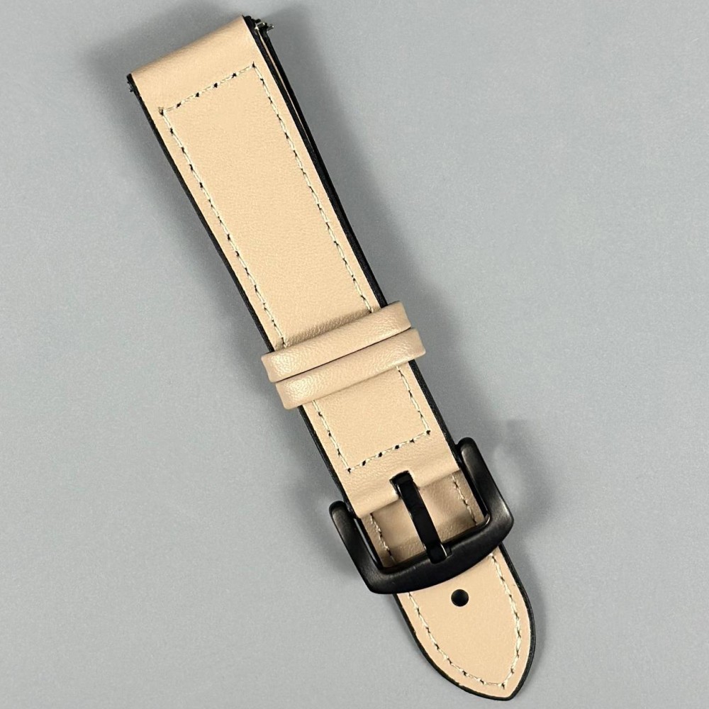 Ремінець для годинника універсальний Leather Casual 20мм (Pink sand)-0