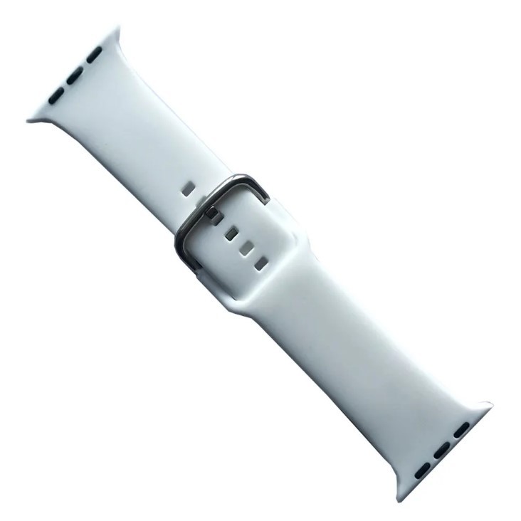 Ремінець SILICONE METAL CLAPS для Watch 42 / 44/ 45/ 49 mm White-0