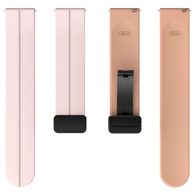 Силіконовий ремінець Classy для Smart Watch 20mm (Pink / Beige)-2