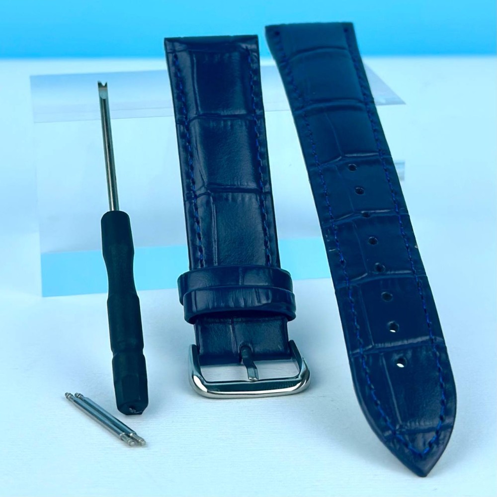 Ремінець для годинника Genuine Leather Croco 14 мм (Чорний)-0