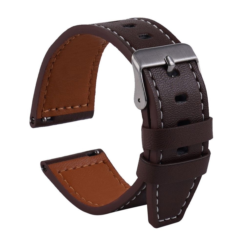 Ремінець Leather bracelet 22mm (Brown)-0