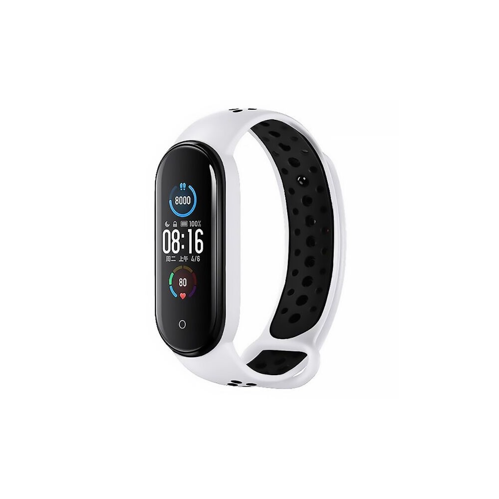 Ремінець SPORT для Xiaomi Mi Band 5/6/7 White/Black-0