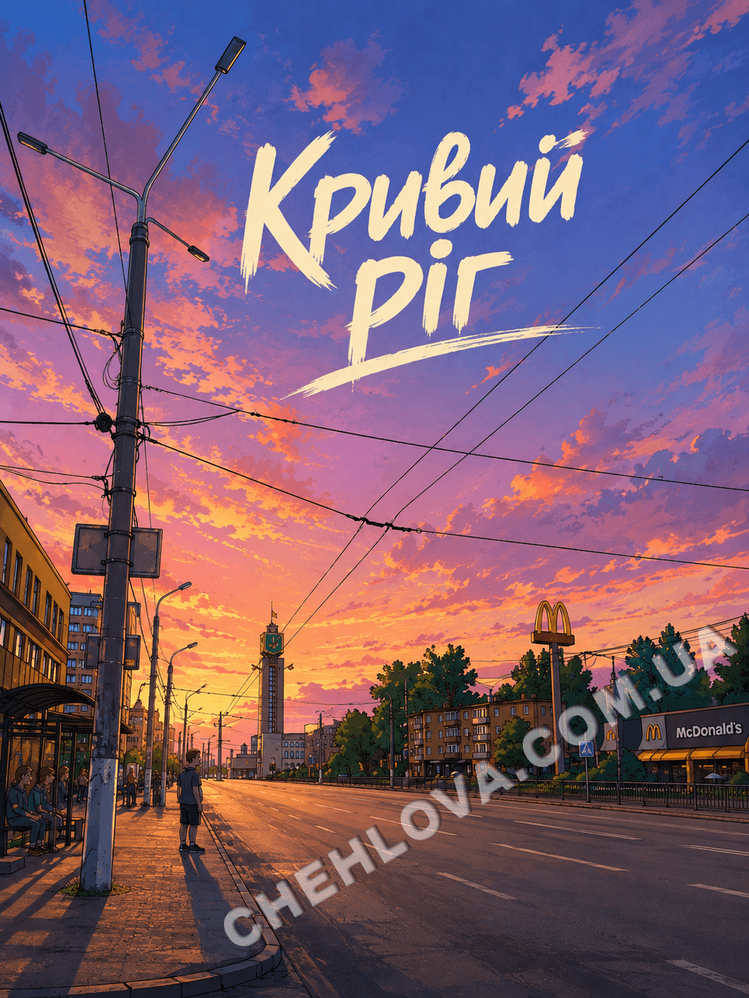 3D стікери "Кривий Ріг" Захід сонця-0