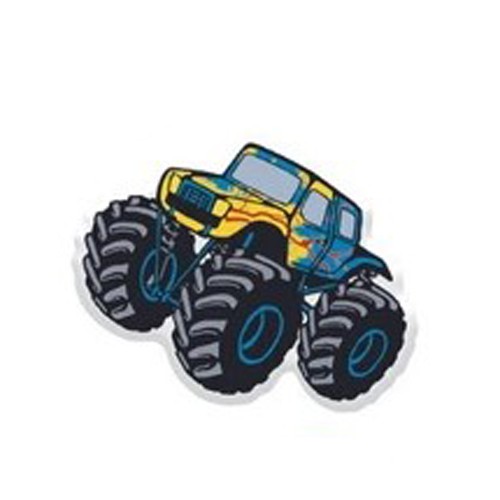 3D стікери "Monster-truck Fire" жовто-блакитна машинка-0