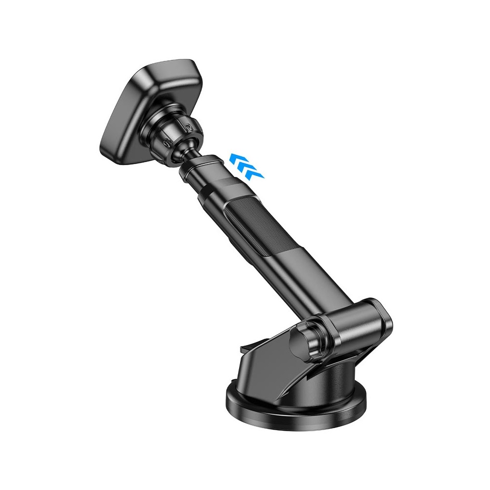 Холдер Hoco CA116 Blue Shark center console magnetic car holder Black Metal Gray-3
