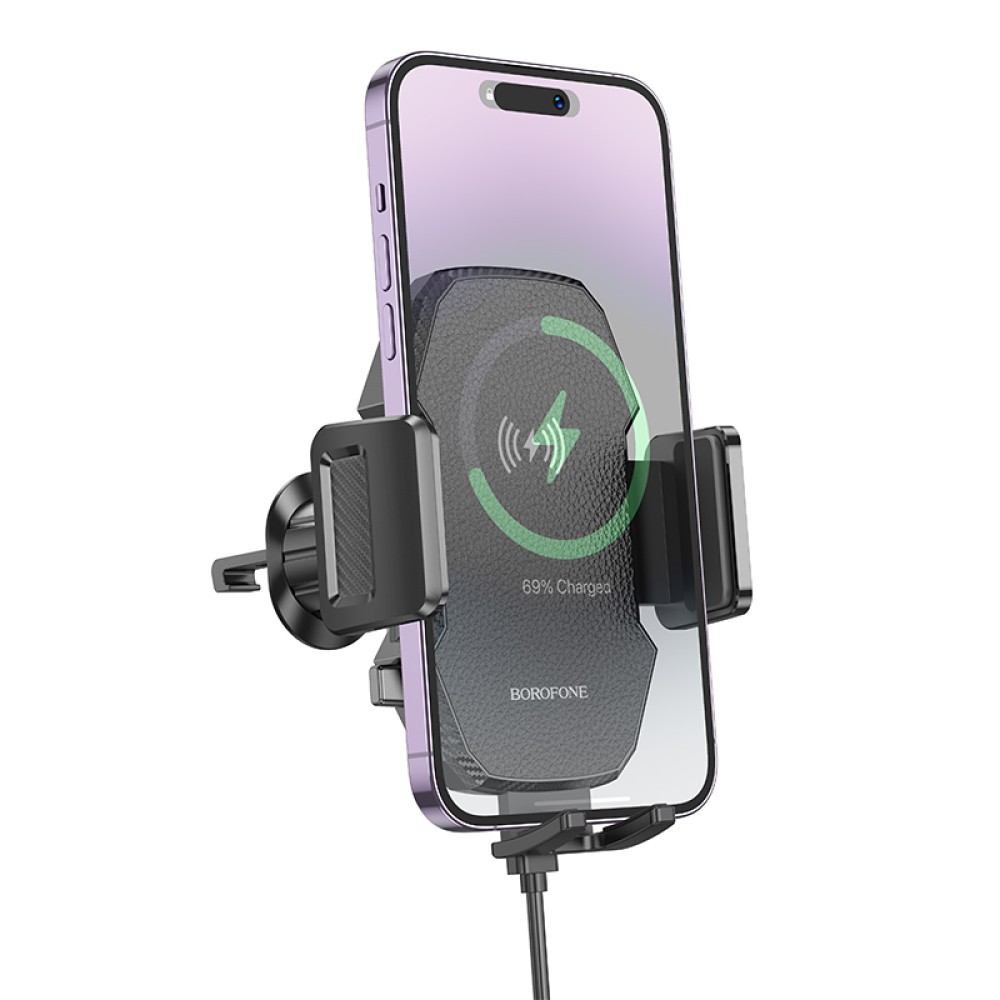 Holder Borofone BH213 Adelante з бездротовою зарядкою  (Чорний)-2